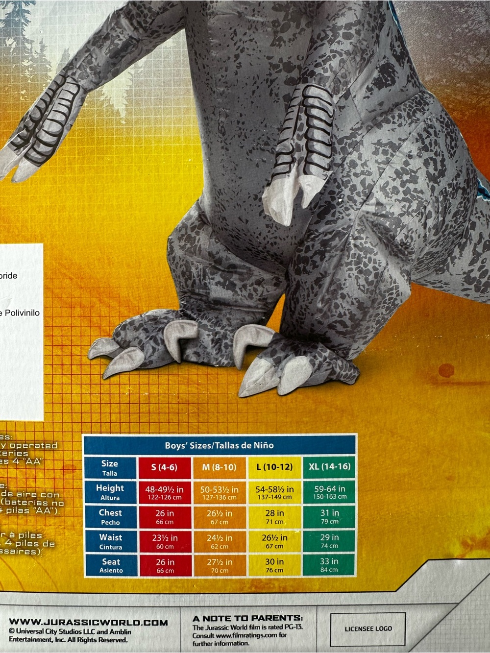 Beta Inflatable Raptor Kids Costume - Gray - Picture 2 of 2